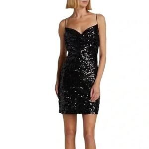 WAYF Sequined Black Mini Dress Size XS
